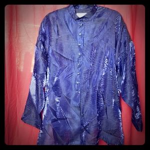 Shear blue button down shirt